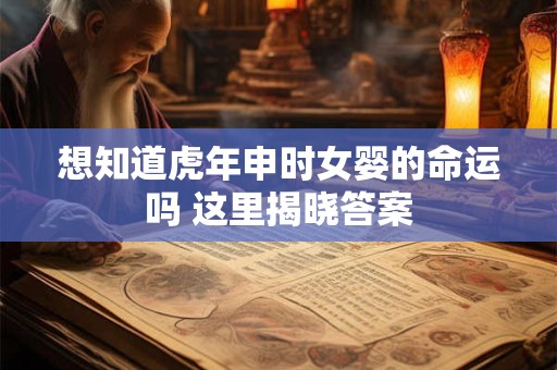 想知道虎年申时女婴的命运吗 这里揭晓答案