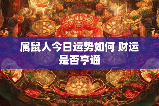 属鼠人今日运势如何 财运是否亨通