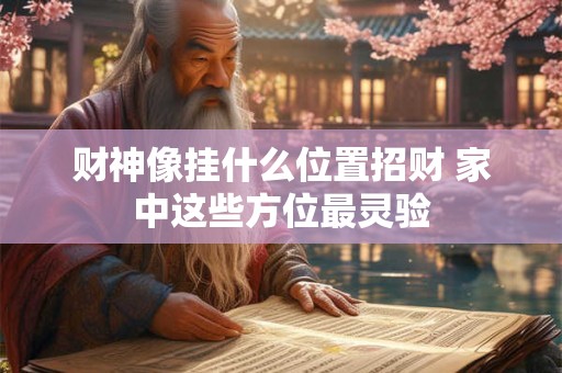 财神像挂什么位置招财 家中这些方位最灵验