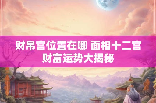 财帛宫位置在哪 面相十二宫财富运势大揭秘