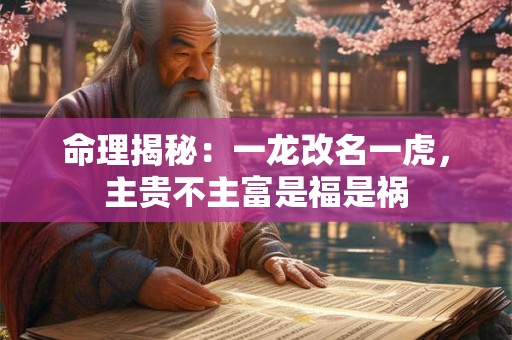 命理揭秘：一龙改名一虎，主贵不主富是福是祸