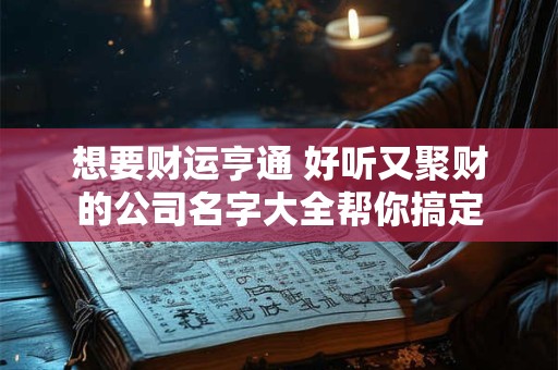 想要财运亨通 好听又聚财的公司名字大全帮你搞定