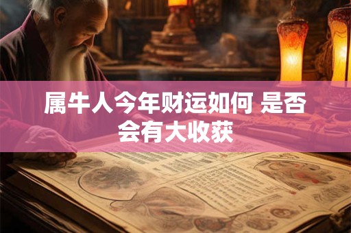 属牛人今年财运如何 是否会有大收获