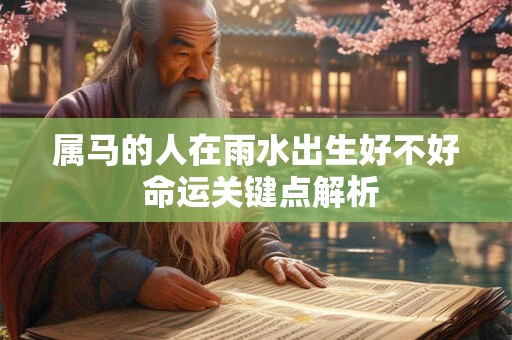 属马的人在雨水出生好不好 命运关键点解析