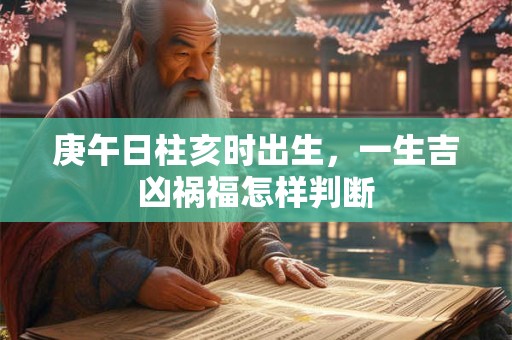 庚午日柱亥时出生，一生吉凶祸福怎样判断
