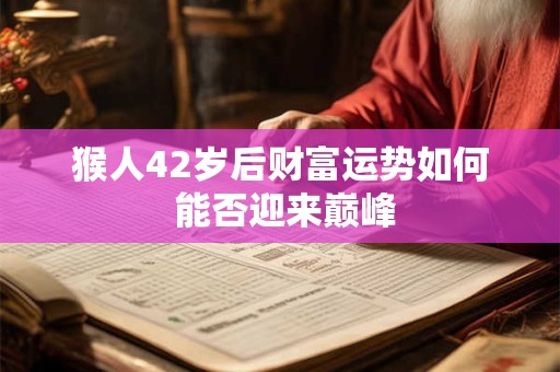 猴人42岁后财富运势如何 能否迎来巅峰