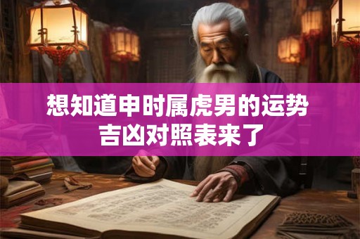想知道申时属虎男的运势 吉凶对照表来了