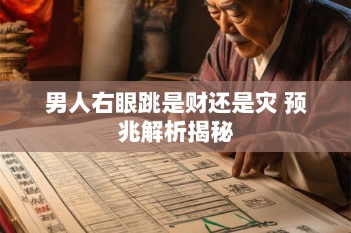 男人右眼跳是财还是灾 预兆解析揭秘
