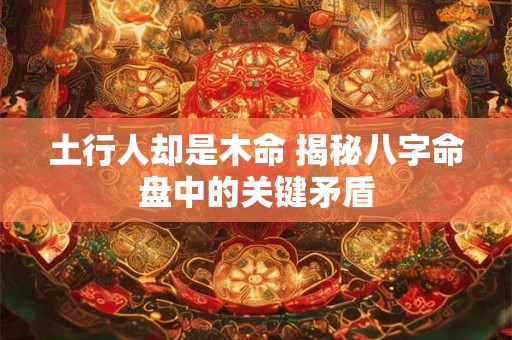 土行人却是木命 揭秘八字命盘中的关键矛盾
