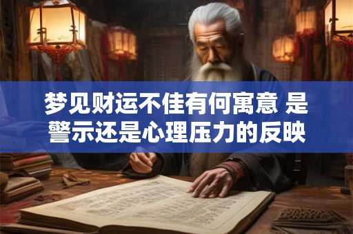 梦见财运不佳有何寓意 是警示还是心理压力的反映