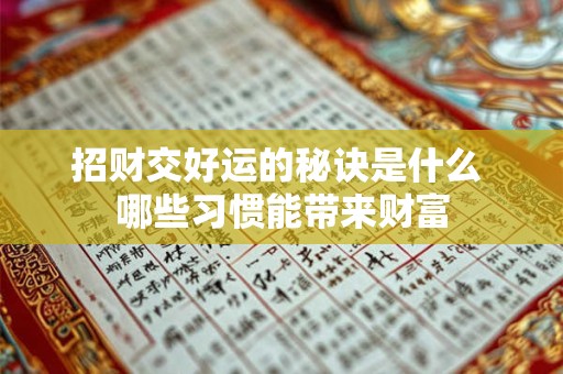 招财交好运的秘诀是什么 哪些习惯能带来财富
