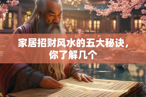 家居招财风水的五大秘诀，你了解几个