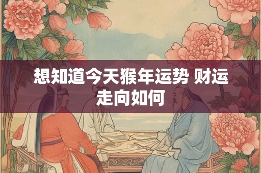 想知道今天猴年运势 财运走向如何