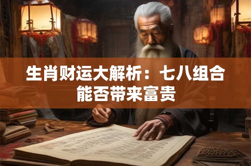 生肖财运大解析：七八组合能否带来富贵