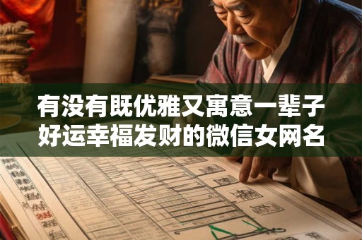 有没有既优雅又寓意一辈子好运幸福发财的微信女网名