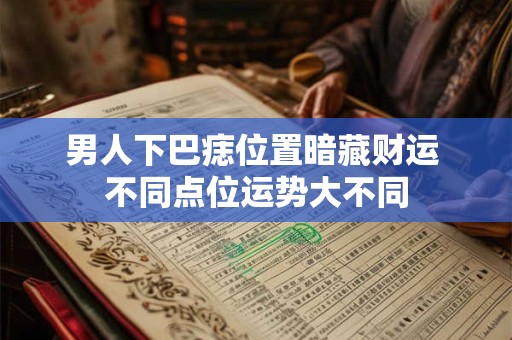 男人下巴痣位置暗藏财运 不同点位运势大不同