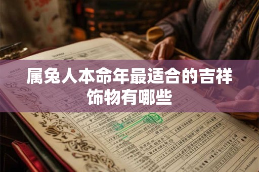 属兔人本命年最适合的吉祥饰物有哪些