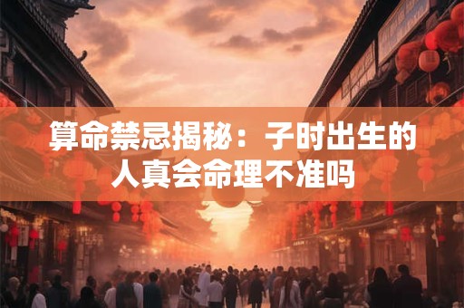 算命禁忌揭秘：子时出生的人真会命理不准吗