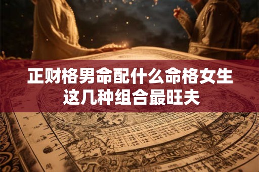 正财格男命配什么命格女生 这几种组合最旺夫