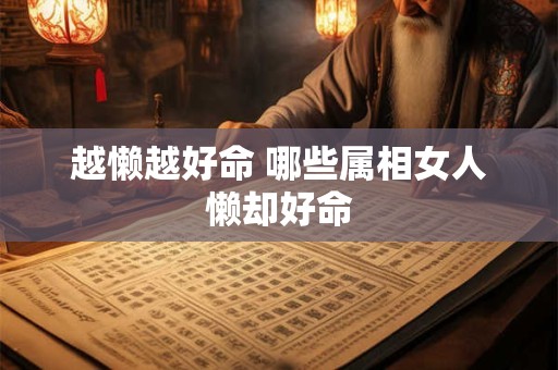 越懒越好命 哪些属相女人懒却好命
