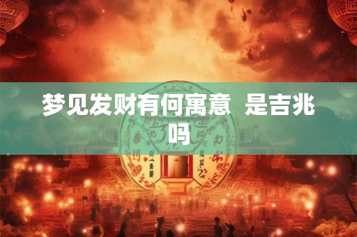 梦见发财有何寓意  是吉兆吗
