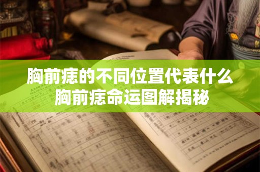 胸前痣的不同位置代表什么 胸前痣命运图解揭秘