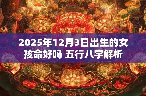 2025年12月3日出生的女孩命好吗 五行八字解析