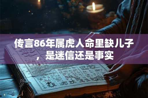 传言86年属虎人命里缺儿子，是迷信还是事实