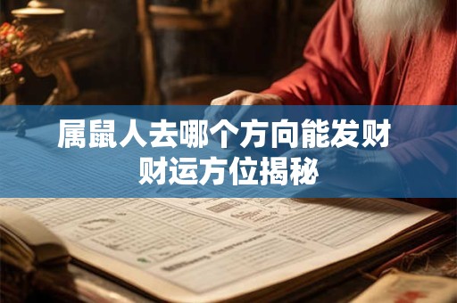 属鼠人去哪个方向能发财 财运方位揭秘