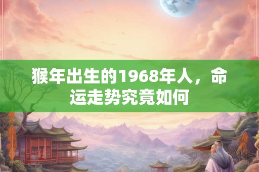 猴年出生的1968年人，命运走势究竟如何