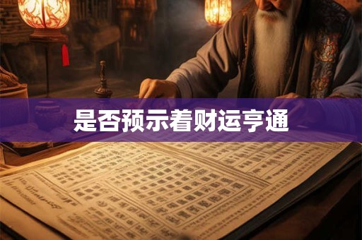 是否预示着财运亨通