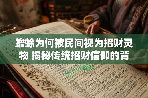 蟾蜍为何被民间视为招财灵物 揭秘传统招财信仰的背后原因