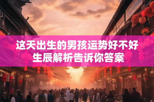 这天出生的男孩运势好不好 生辰解析告诉你答案