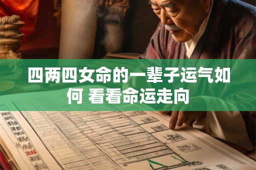 四两四女命的一辈子运气如何 看看命运走向