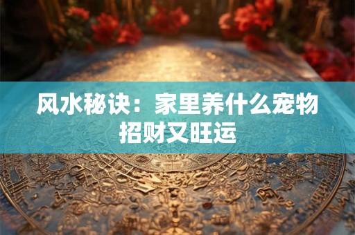 风水秘诀：家里养什么宠物招财又旺运
