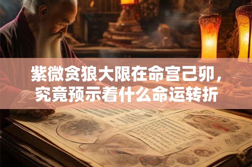 紫微贪狼大限在命宫己卯，究竟预示着什么命运转折