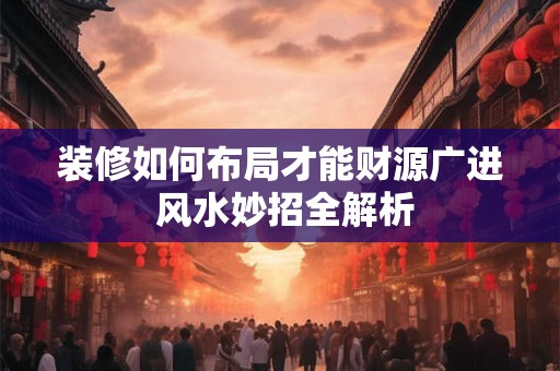 装修如何布局才能财源广进 风水妙招全解析