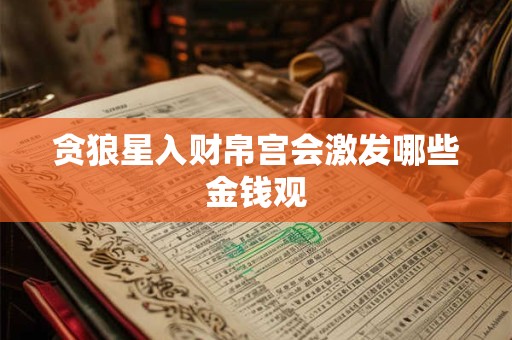 贪狼星入财帛宫会激发哪些金钱观