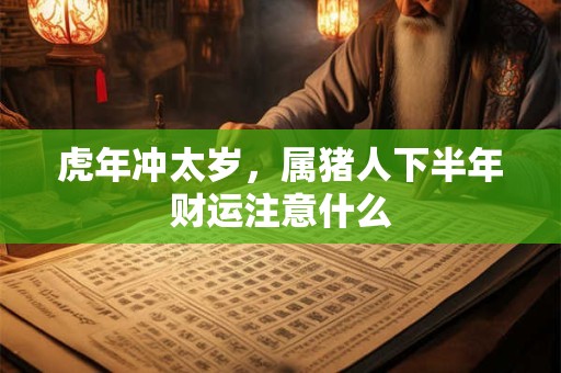 虎年冲太岁，属猪人下半年财运注意什么