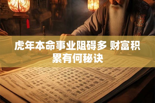 虎年本命事业阻碍多 财富积累有何秘诀