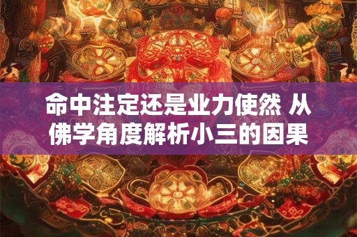 命中注定还是业力使然 从佛学角度解析小三的因果