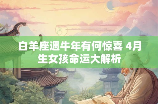 白羊座遇牛年有何惊喜 4月生女孩命运大解析