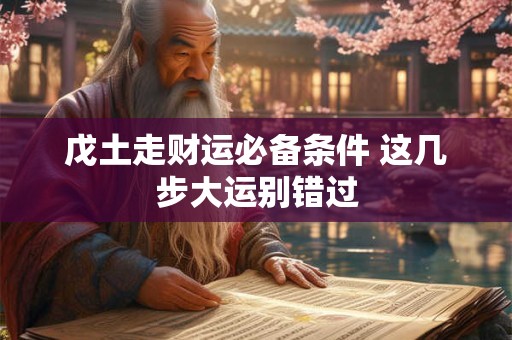 戊土走财运必备条件 这几步大运别错过