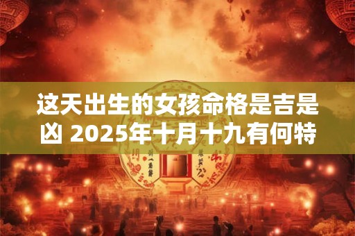 这天出生的女孩命格是吉是凶 2025年十月十九有何特殊命理