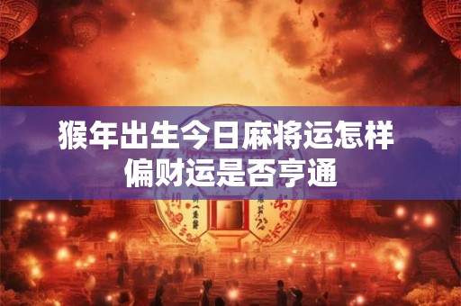 猴年出生今日麻将运怎样 偏财运是否亨通