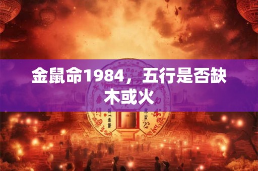 金鼠命1984，五行是否缺木或火