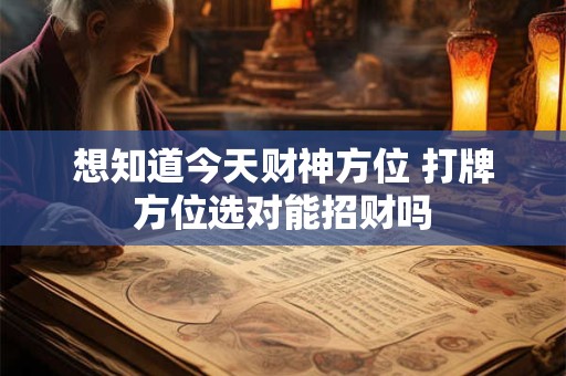 想知道今天财神方位 打牌方位选对能招财吗
