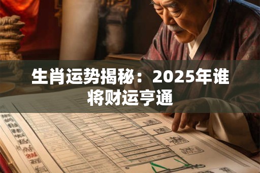 生肖运势揭秘：2025年谁将财运亨通