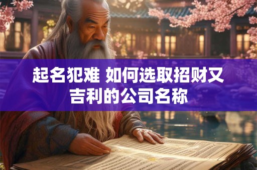 起名犯难 如何选取招财又吉利的公司名称