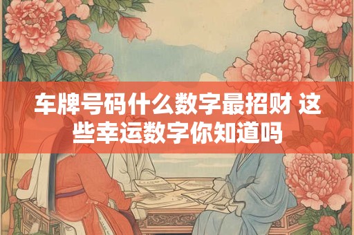 车牌号码什么数字最招财 这些幸运数字你知道吗